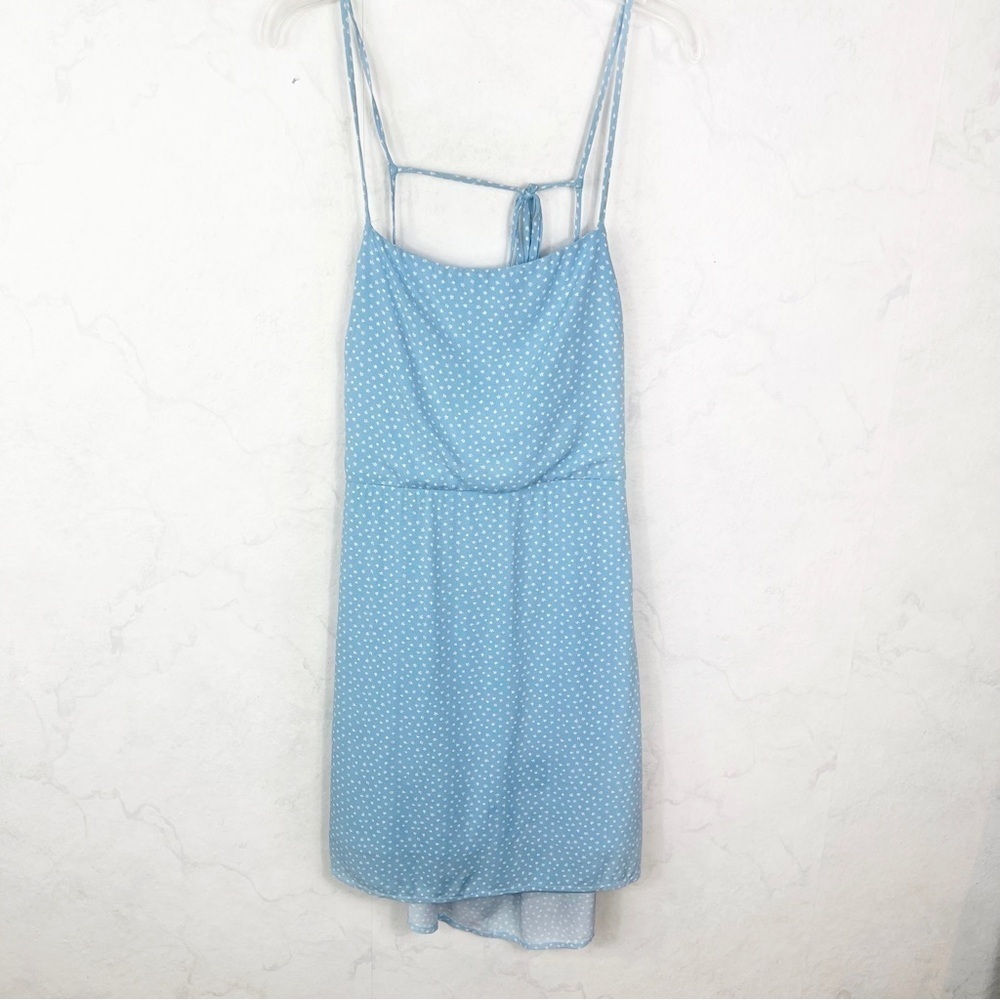[Kendall & Kylie] Blue Floral Dainty Tie Back Mini Dress